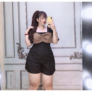 (SHOP NÀNG BÉO 50kg đến 90kg ) SET NƠ NGỰC PEPLUM+QUẦN