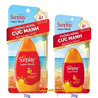 KEM CHỐNG NẮNG SUNPLAY SUPER BLOCK cực mạnh spf 81 PA+++ 30g