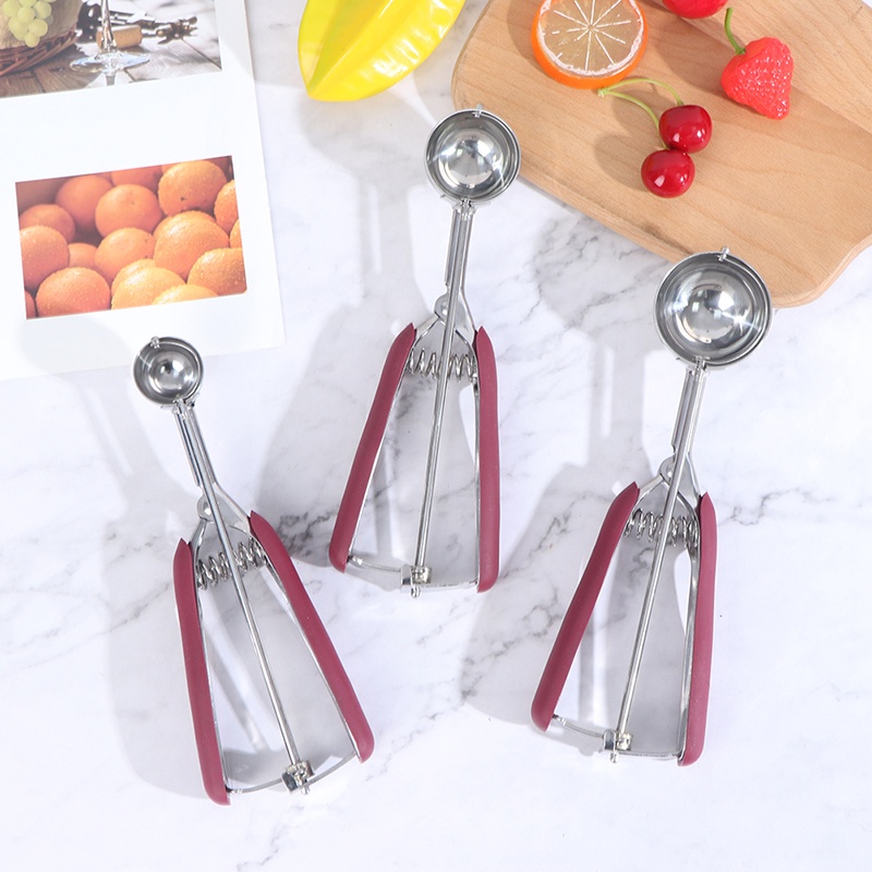 {FCC} Ice Cream Scoop Anti Slip Rubber Grip Cookie Dough Scoop with Trigger Release{yancrane3.vn}