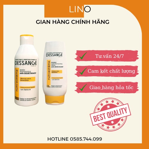Bộ gội xả DESSANGE vàng Pháp cho tóc khô xơ hư tổn
