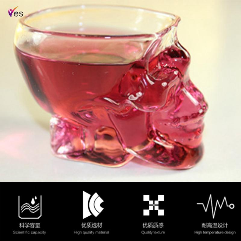 Vodka Skull Wine Glass 7.3*5.1*5.3cm Crystal Skull Wine Glass Household Supplies