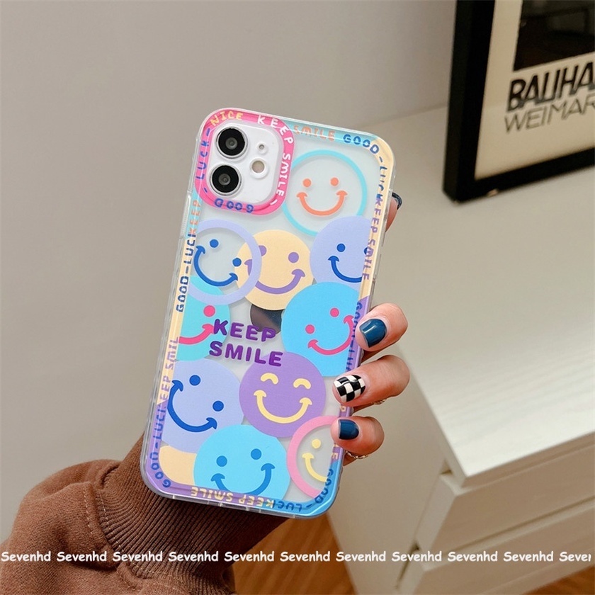 Ốp điện thoại TPU mềm hình mặt cười đơn giản thích hợp cho iPhone 13 12 11 Pro Max SE2020 X XR Xs Max 7 8 Plus