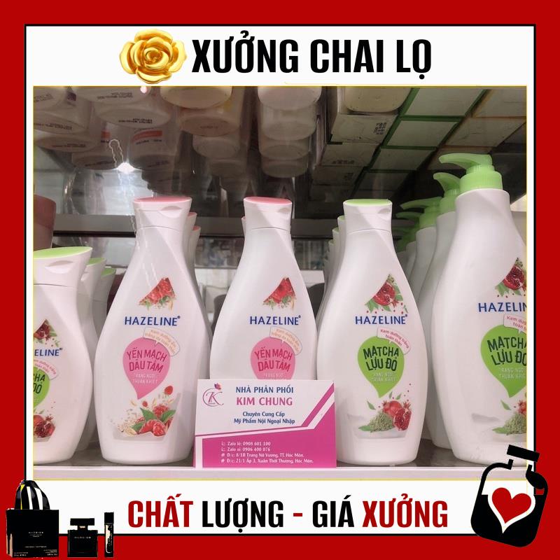 [Hàng chuẩn] Sữa Dưỡng Thể Hazeline Matcha lựu đỏ, Yến mạch dâu tằm , nguyên liệu, công thức làm kem trộn trắng da body