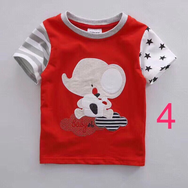 Áo cộc FASHION BEBE thêu đáp Voi 18 tháng đến 6 tuổi