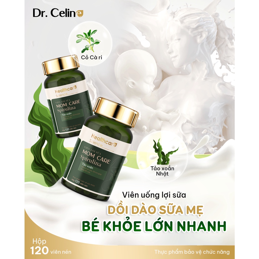 Viên lợi sữa - Dr. Celine Momcare Spirulina 120 viên