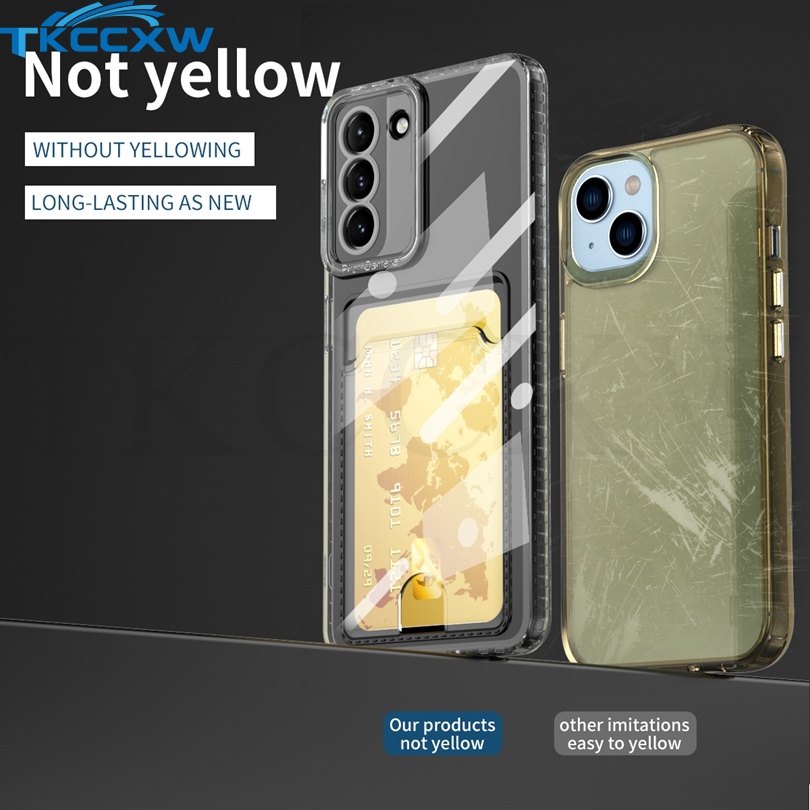 Ốp Điện Thoại TPU Mềm Trong Suốt Có Ngăn Đựng Thẻ Cho Samsung Galaxy S22 S21 Ultra S21 S22 Plus S20 S21 FE Note 20 Ultra Note 10 Pro Note 9 8