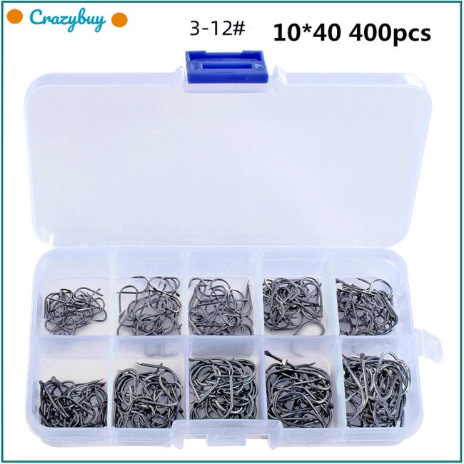 Cr 1 Bộ Lưỡi Câu Cá Bằng Thép Carbon Cao Cấp Không Đục Lỗ 3 # - 12 #