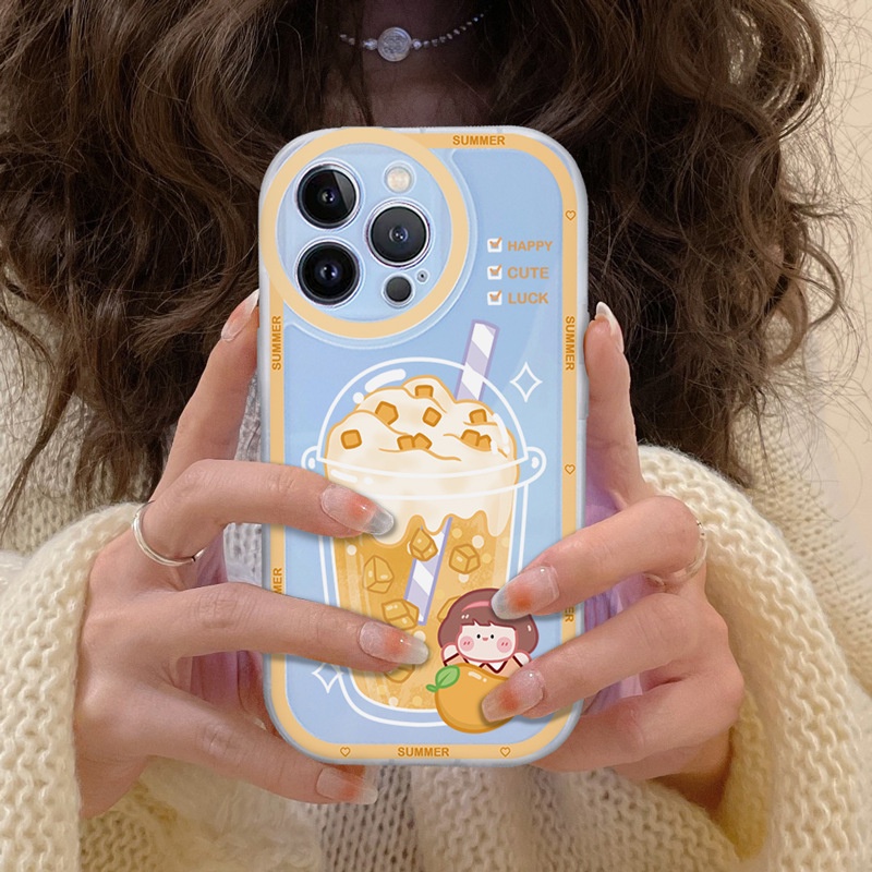Ốp Lưng iphone Girl Happy Cute Luck 7/7plus/8/8plus/x/xr/xs/11/12/13/14/pro/max/plus/promax