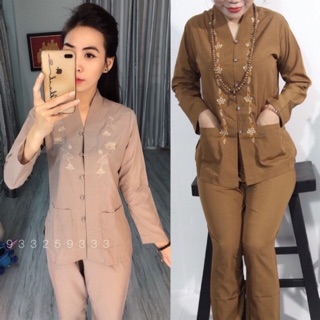 Đồ Lam Đi Chùa # Bà Lai 2 Túi Áo # Đồ Bộ Nữ # Quần Áo