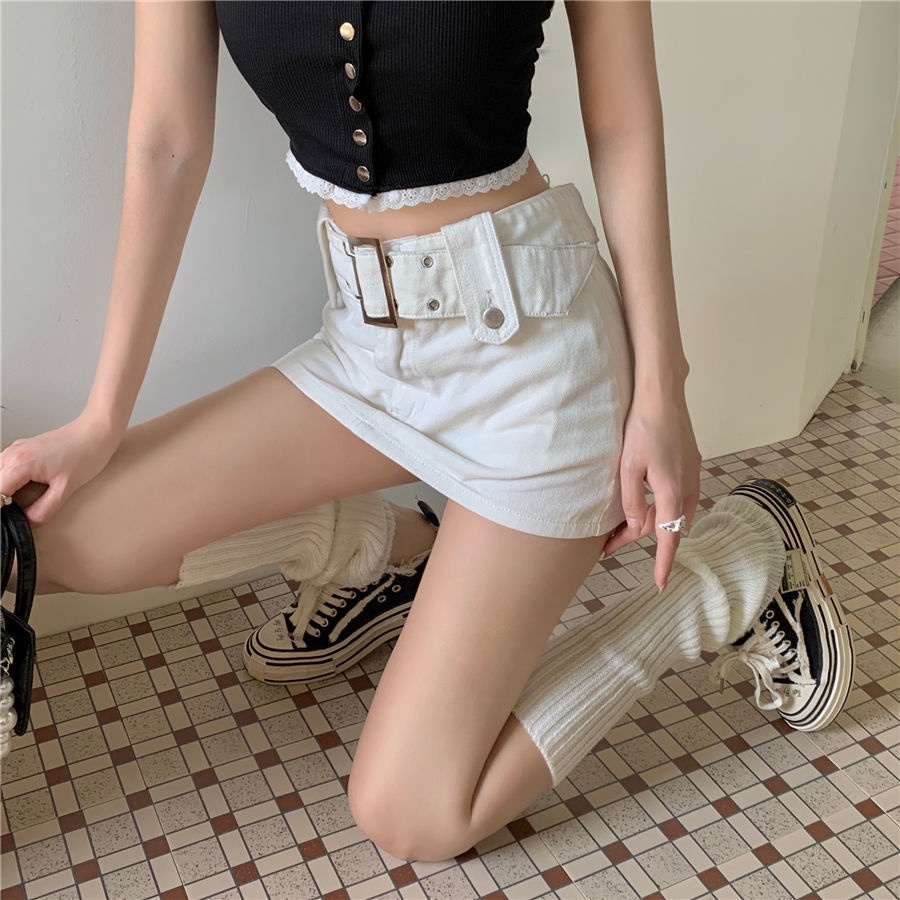 Chân váy chữ A dáng ngắn chất kaki đẹp tặng kèm dây lưng đục lỗ trendy - CV020