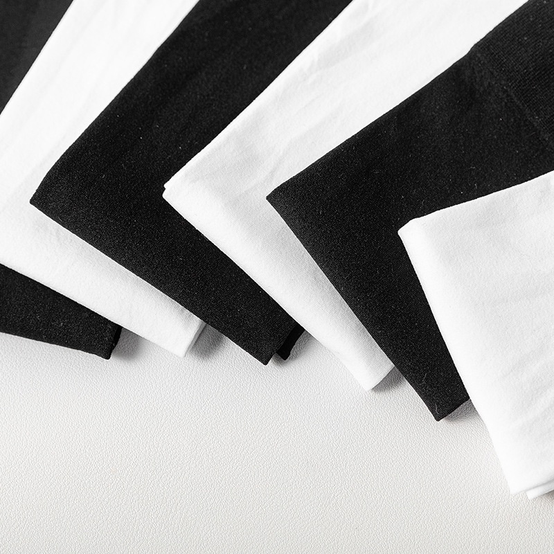 Đôi vớ FHYL cổ cao vải nhung mỏng màu đen/ trắng thời trang mùa hè dành cho nữ