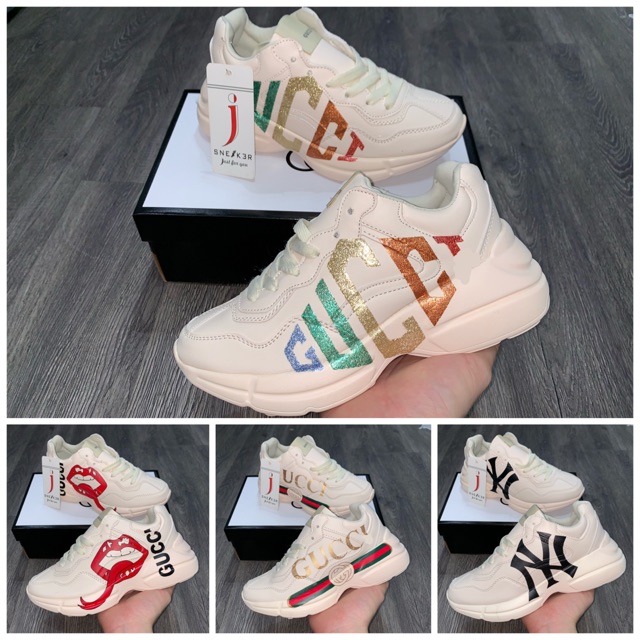 [Freeship+BoX+Quà] Giày sneaker Guci chunky rhyton nam nữ