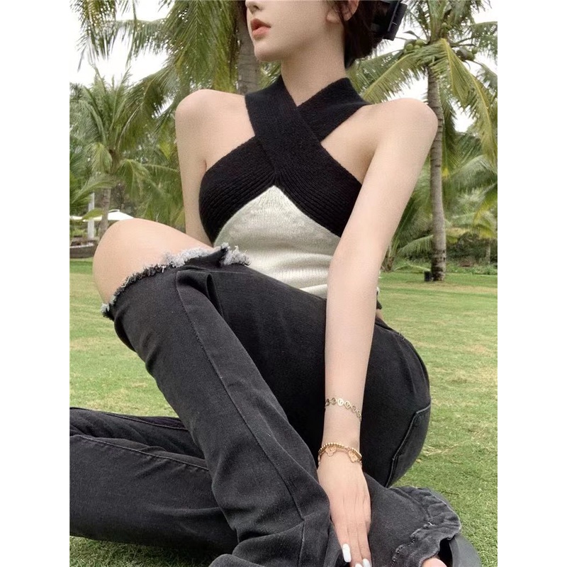 Áo Hai Dây Dáng Ngắn Thời Trang Mùa Hè Cho Nữ