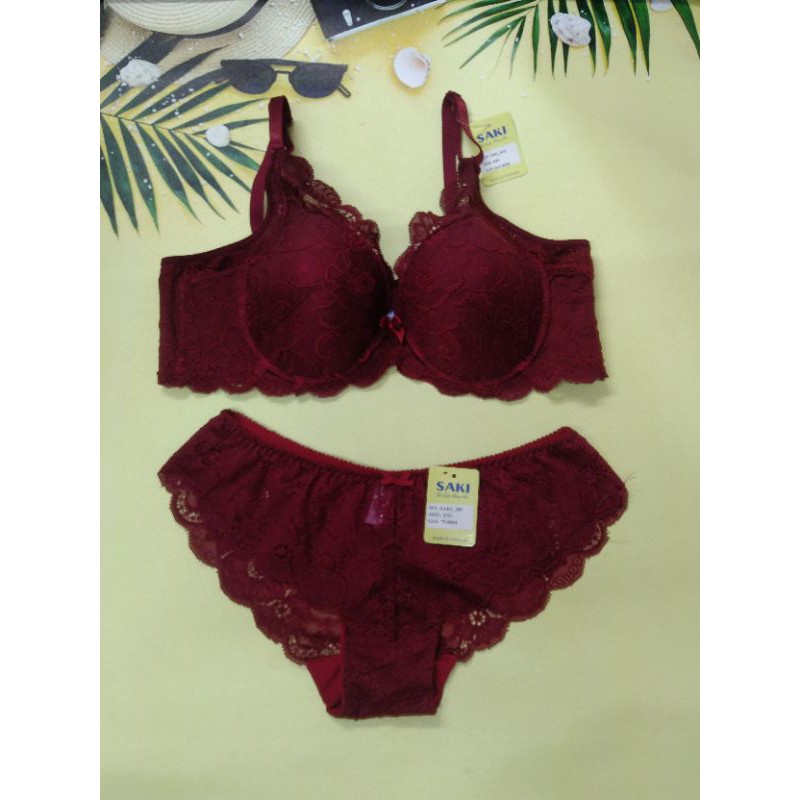 SET ÁO NGỰC + QUẦN LÓT BIG SIZE REN CÓ GỌNG MÚT MỎNG NÂNG NGỰC 3 KHÓA CÀI 619 + 389 . | BigBuy360 - bigbuy360.vn