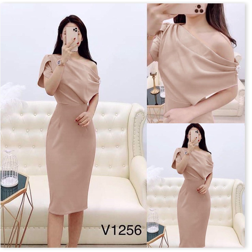 Đầm body dự tiệc lệch vai - thiết kế cách điệu - đẹp siêu sang cho nàng HP