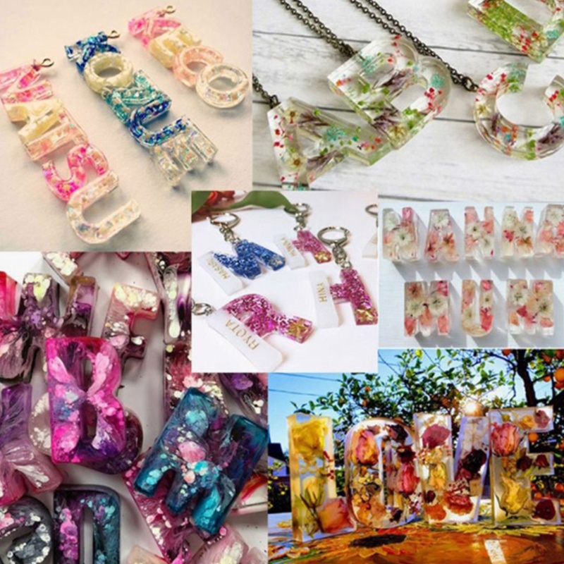 Sa 1 Bộ Khuôn Silicone Làm Móc Khóa Hình Chữ Cái