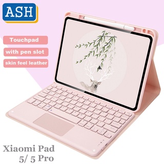 Vỏ bảo vệ máy tính bảng bằng da PU kèm bàn phím Bluetooth không dây cho Xiaomi Pad 5 Pro MiPad 5 5 Pro 11 inch