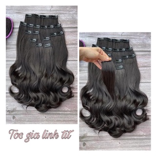 Tóc nối kẹp 9 miếng cao cấp tơ hàn xoăn lơi. Tóc giả kẹp phím 9 mảnh, nối tóc tại nhà