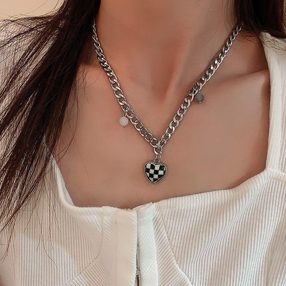 AROMA Vòng cổ Mặt Trái Tim Phong Cách Hàn Quốc Đơn Giản