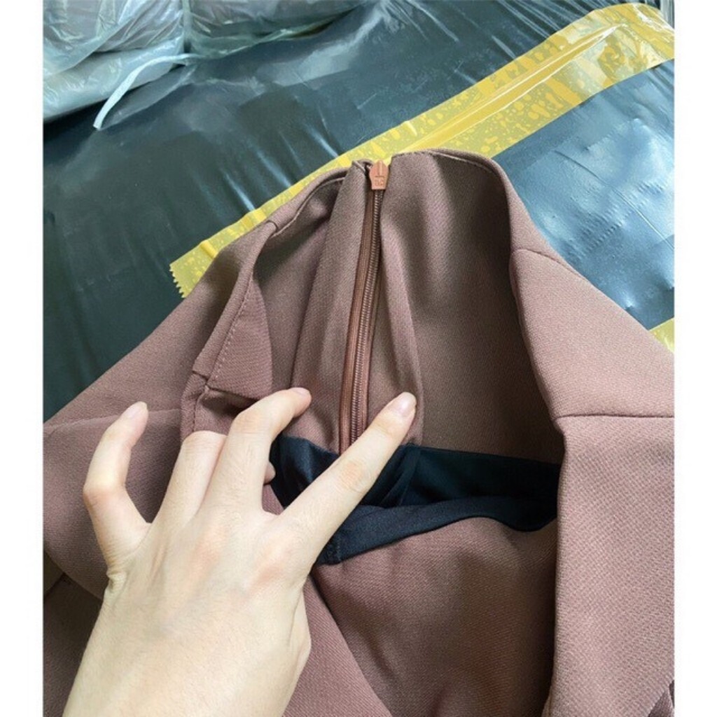 Chân Váy Cạp Cao Chữ A  Túi Sườn Dáng Ôm 2 Màu Đen/Nâu - Kem Shop | BigBuy360 - bigbuy360.vn