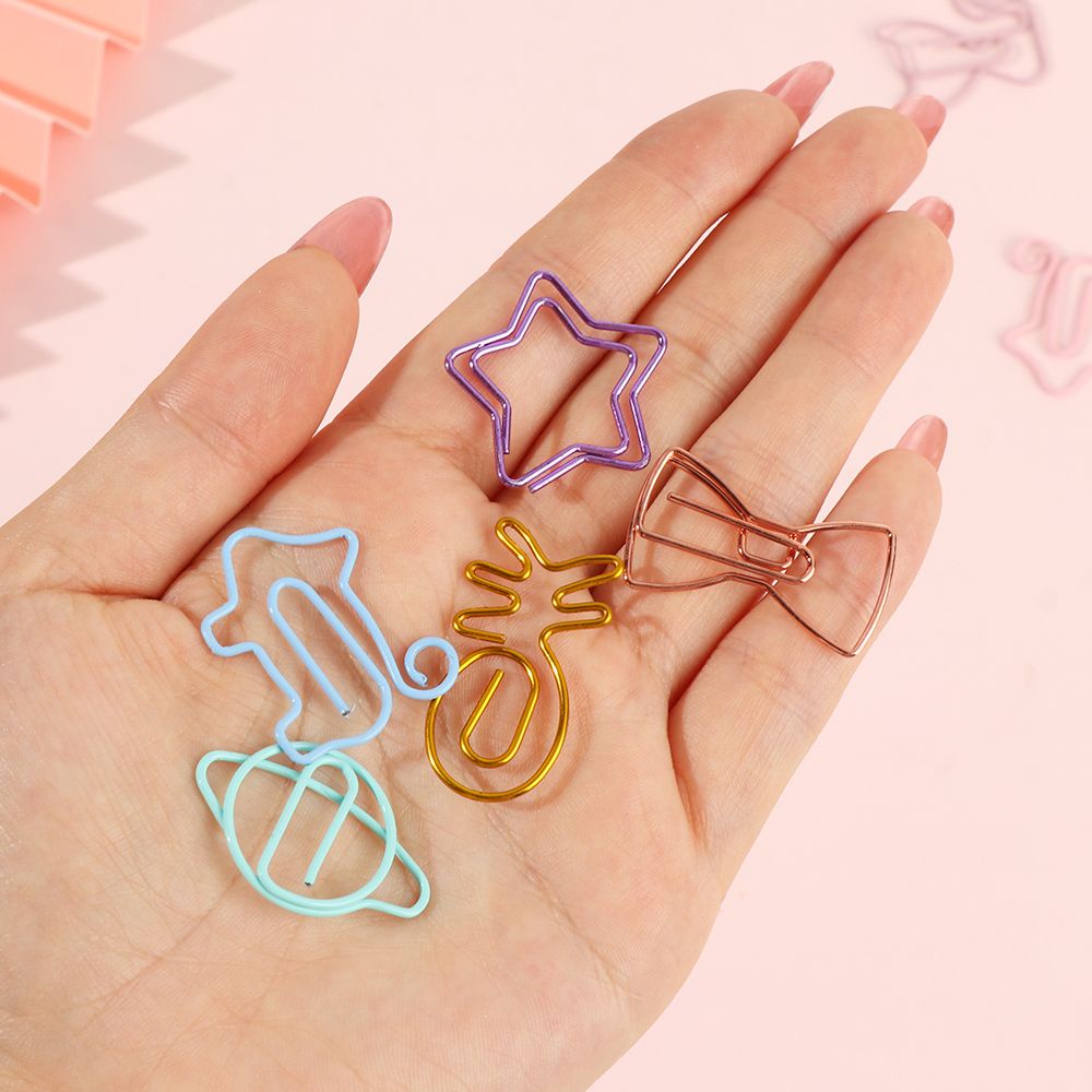 Bộ 8 kẹp đánh dấu trang sách bằng kim loại nhiều màu sắc thiết kế sáng tạo đáng yêu