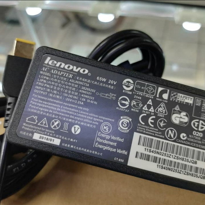 Sạc Laptop Lenovo 20V 3.25A 65W chân chữ nhật dạng USB- Hàng mới 100%-Phụ kiện giá sỉ