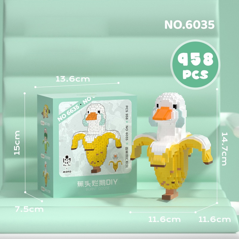 Bộ Đồ Chơi Lắp Ráp Mô Hình Quả Chuối 6033-6035