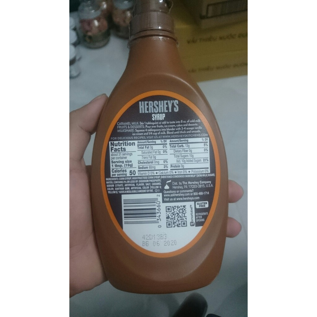 (HERSHEY’S Syrup Caramel 623g) Sirô Caramel hiệu Hershey’s – chai 623g