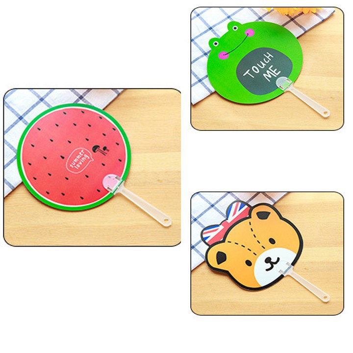 Quạt nhựa cầm tay cute dễ thương hình thú hoa quả – Quạt tròn cầm tay BTS GIÁ TỐT