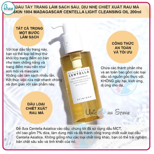 Dầu tẩy trang Skin1004 Madagascar Centella Cleansing Oil [BECO- BC1362]