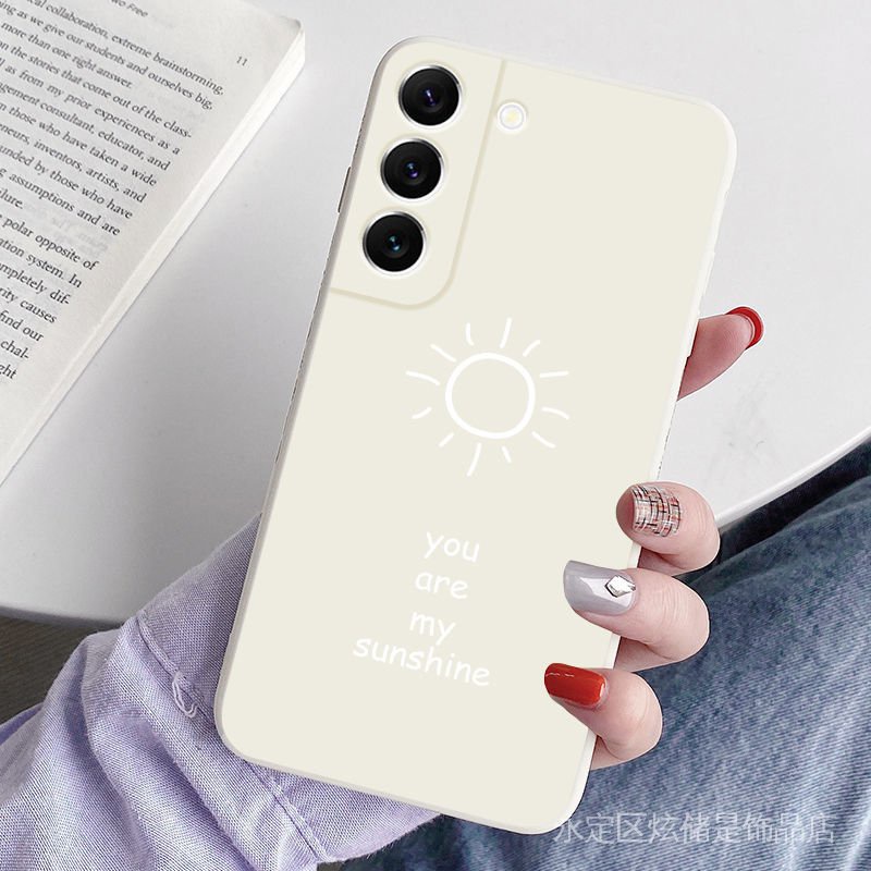 Samsung beautys22 mobile phone case s22 straight edge new S22ultra simple sunny liquid silicone all-inclusive mobile phone protective case