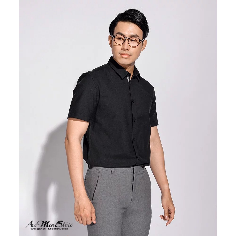 Áo sơ mi nam ROUTINE ngắn tay cổ bẻ Oxford form fitted 310S20SHS004