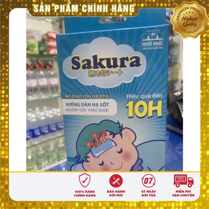 1 Hộp 6 miếng dán hạ sốt Sakura - an toàn cho trẻ em và người lớn
