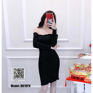 Đầm Body Trễ Vai Tay Dài, Đầm Ôm Dài Tay, Váy Ôm [DO19TV]