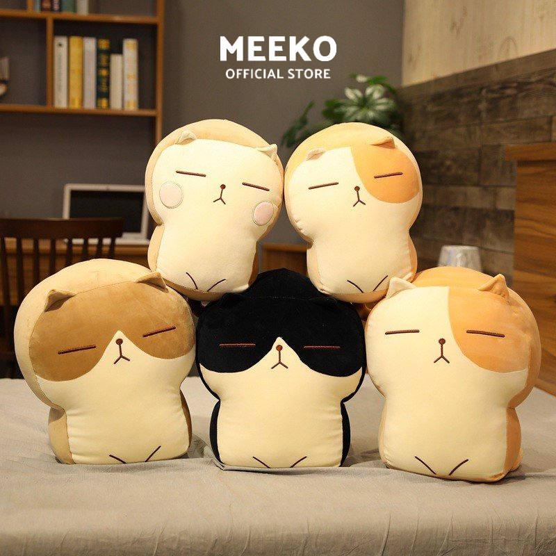 Gấu bông hình mèo bánh mì dễ thương Bami Cat chất vải mềm mịn size 40cm MEEKO