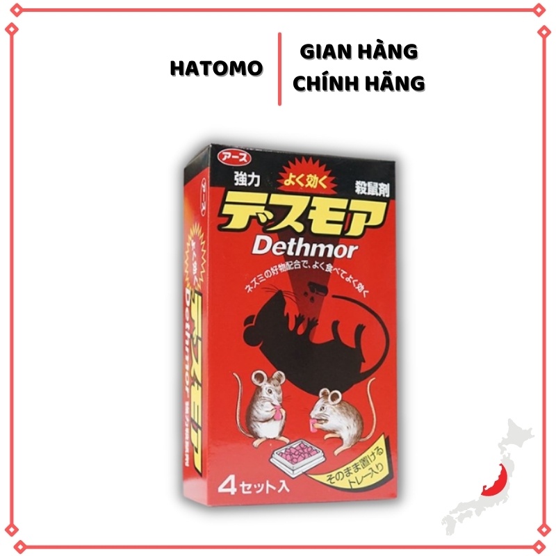 Thuốc diệt chuột Dethmor 4 vỉ dạng viên nội địa Nhật Bản