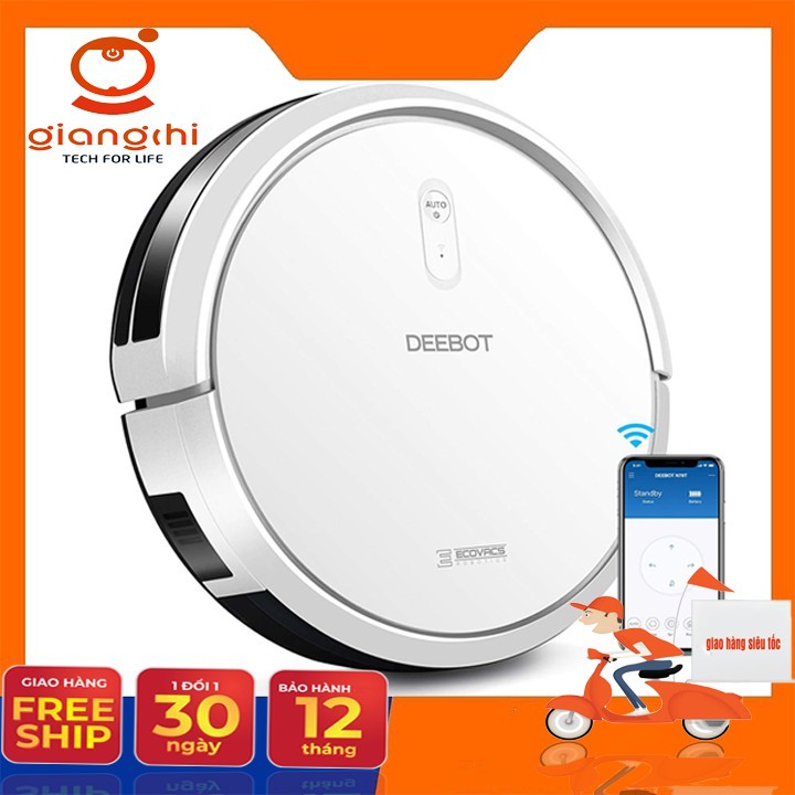 Robot hút bụi lau nhà có sử dụng app điện thoại ECOVACS DEBOOT DJ35 trưng bày mới 99%,tặng kèm remote