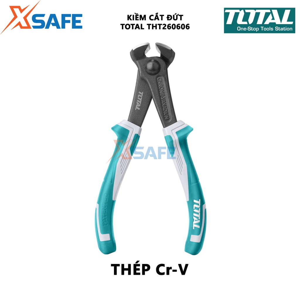 Kìm càng cua TOTAL THT260606 kềm cắt đứt Kích cỡ dài 160mm (6&quot;), hợp kim cứng, mũi kìm khỏe, tay cầm làm bằng nhựa tổng