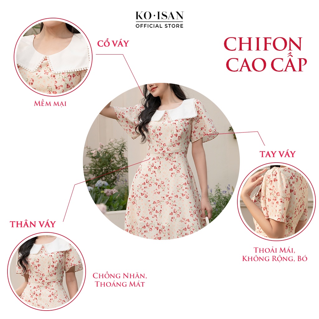 Váy hoa nhí tiểu thư vintage KOISAN thiết kế tay nhún công chúa 22056687