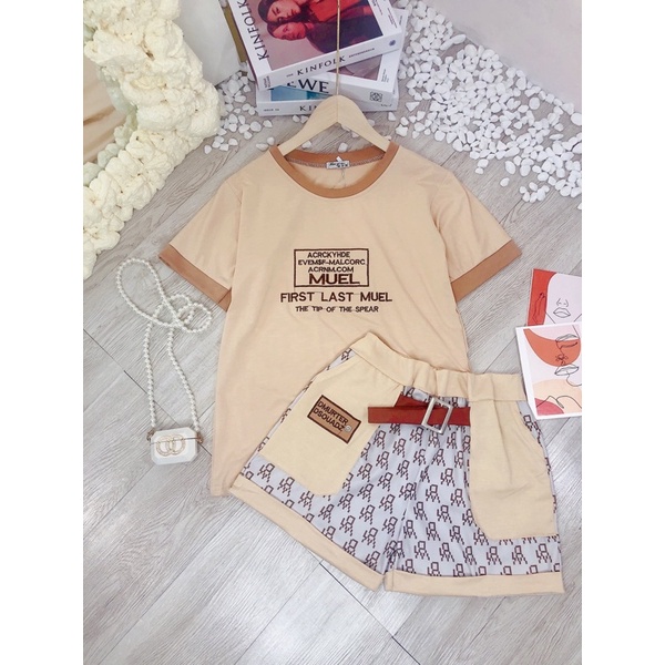 [ 𝐅𝐑𝐄𝐄 𝐒𝐇𝐈𝐏 ] BỘ ĐÙI BE PHỐI CHỮ BO CỔ THÊU CHỮ NẮP TÚI HỌA TIẾT CAO CẤP