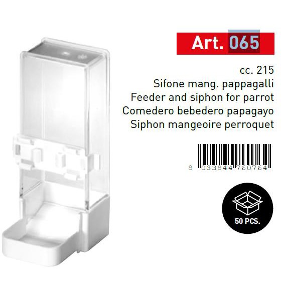 Máng ăn/uống cho vẹt nhỏ 215 ml