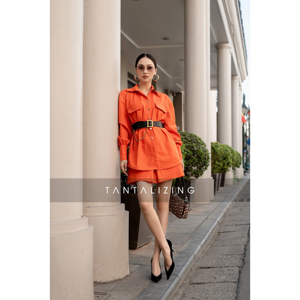 [ Hàng Mới Về]  Sét váy áo màu hoa lựu TANTALIZING chất kaki | BigBuy360 - bigbuy360.vn