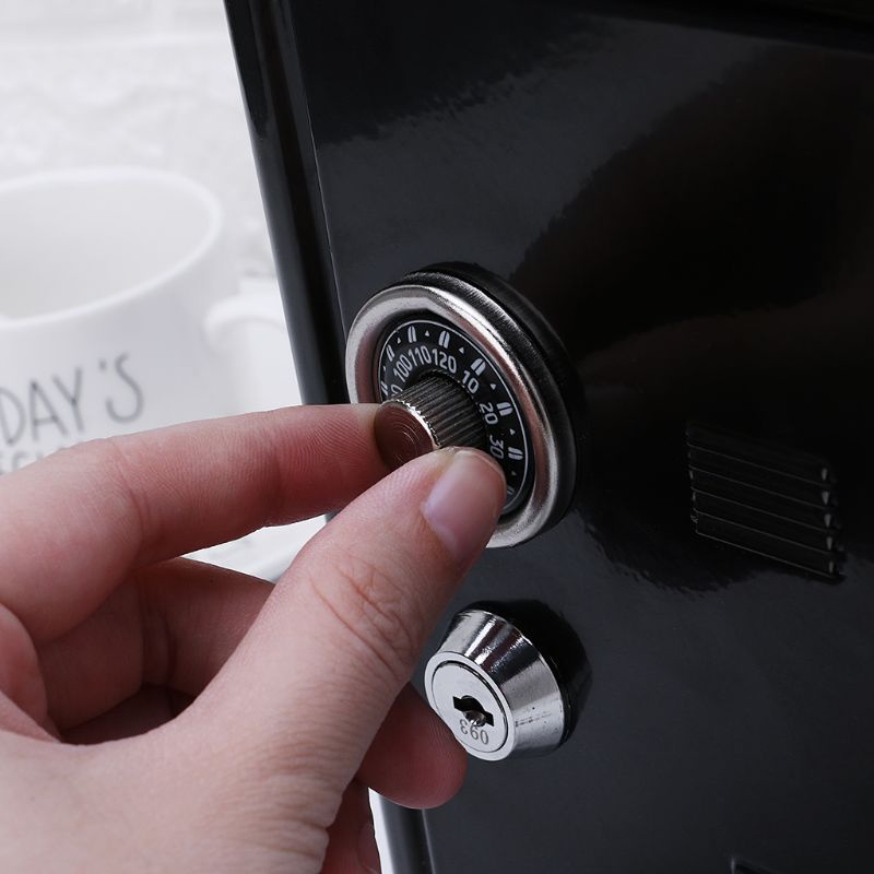 Hộp Hình Dạng Két Sắt Đựng Tiền Tiết Kiệm Có 2 Chìa Khóa An Toàn