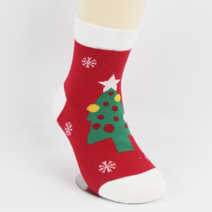 Tất trẻ em từ 3-8 tuổi họa tiết cây thông Noel
