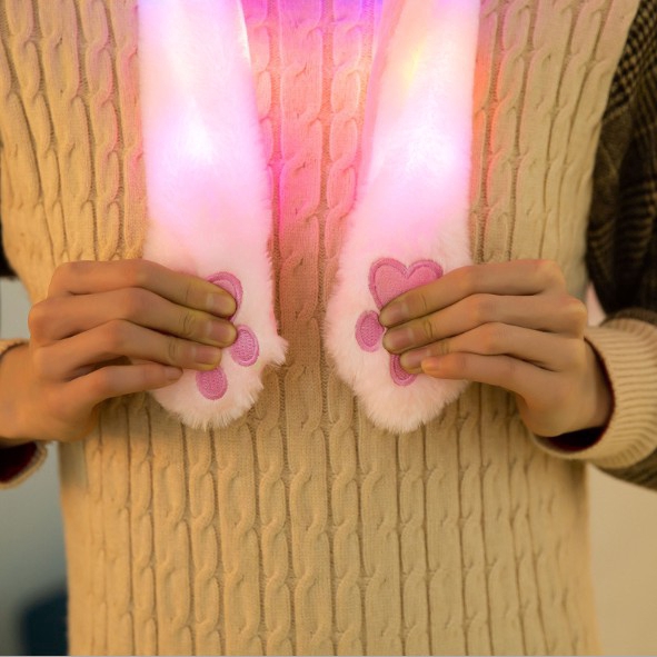 (có sẵn) Mũ tai thỏ có đèn led xinh xắn