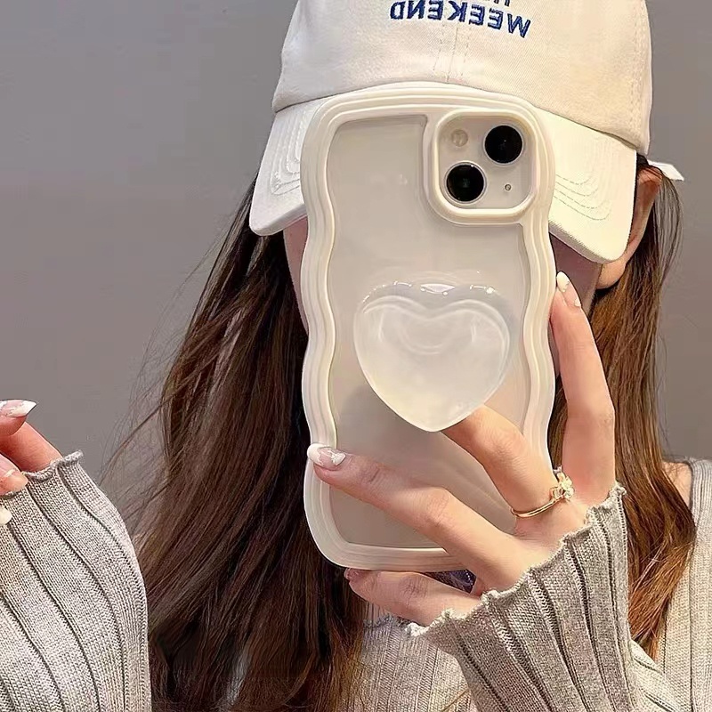 Ốp Điện Thoại Silicone Mềm Trong Suốt Họa Tiết Trái Tim Cho iPhone 14 13 Pro Max 12 11 Pro XS Max X XR