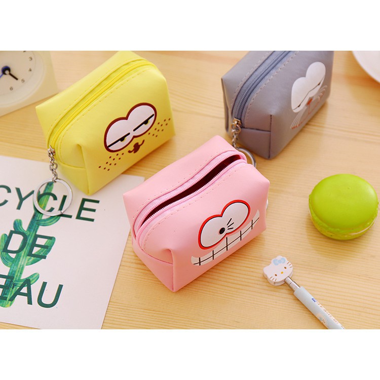 Ví Đựng Tiền Làm Từ Da Pu Hình Vuông Hoạt Hình