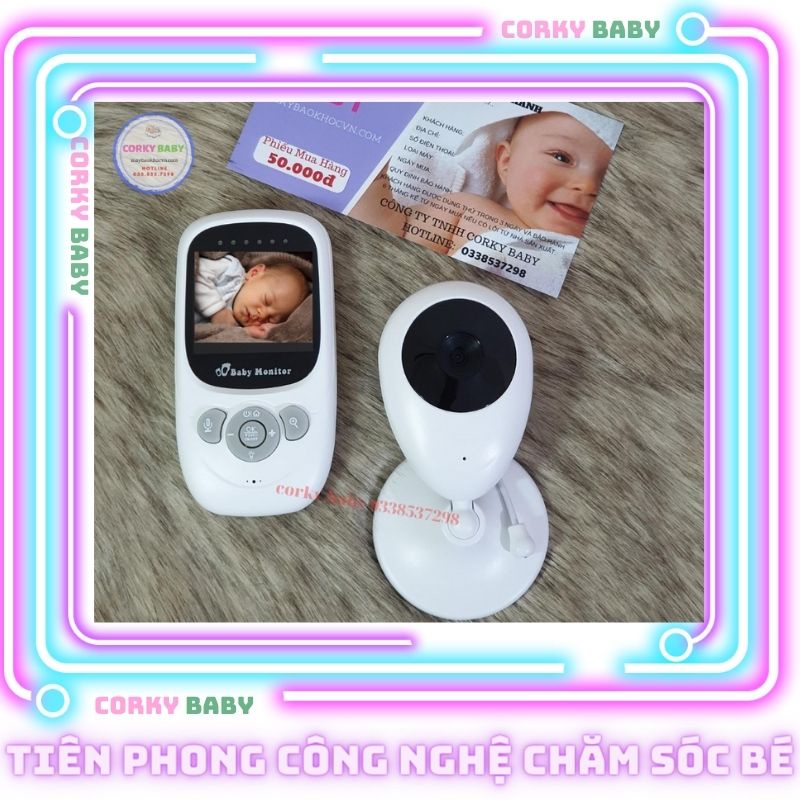 Máy Báo Khóc Baby Monitor Màn Hình 2.4 In Không Wifi, Camera Giám Sát Trẻ Em Siêu Nét mbk02