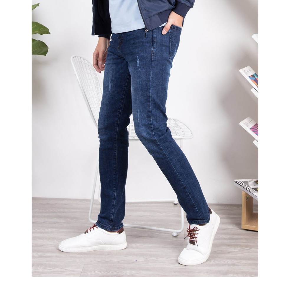 quần jean nam xanh cào xước nhẹ chất jean giãn tốt loại 1 d1/0111