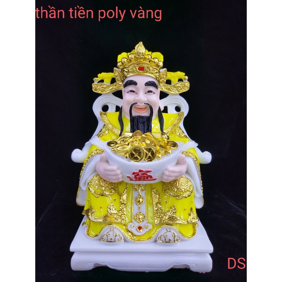 Thần Tiền Màu Cam Vàng Tươi - Thần Phát Thần Tài Lộc Bột Đá 10 in - 25cm